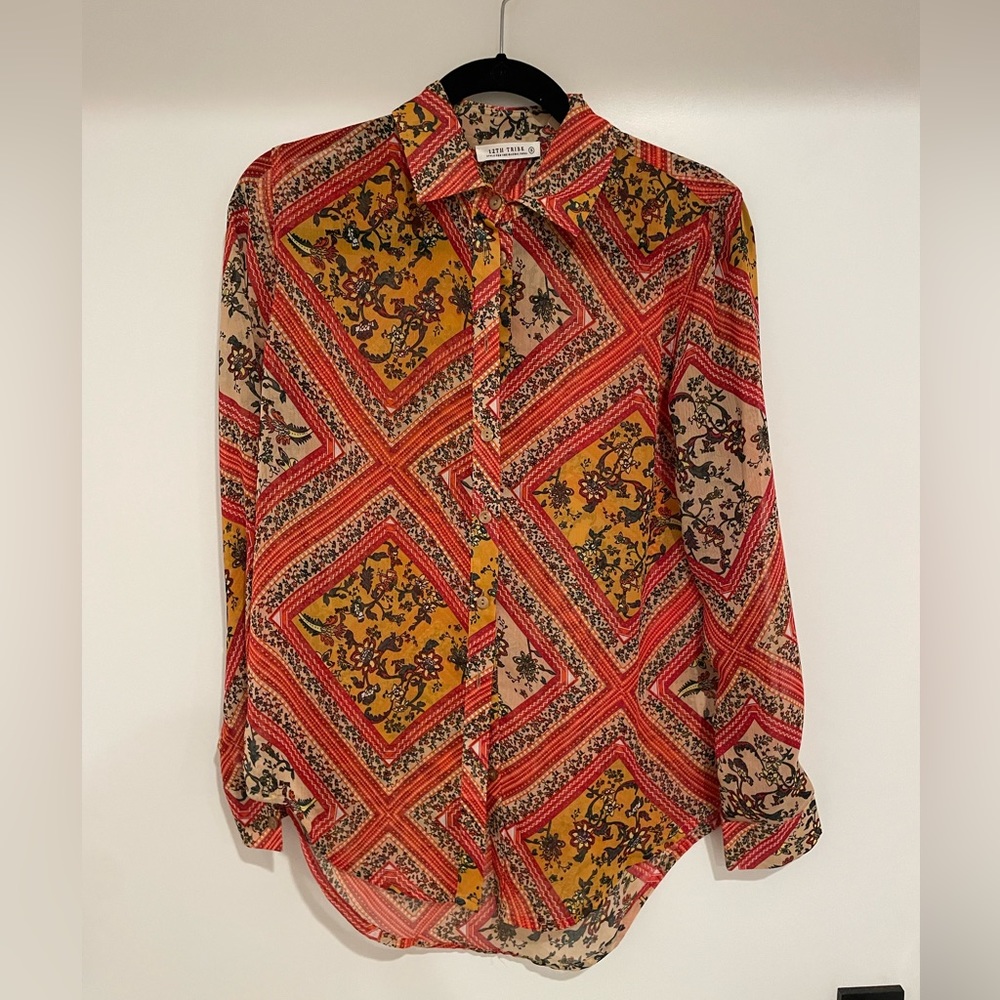 Fun printed button down